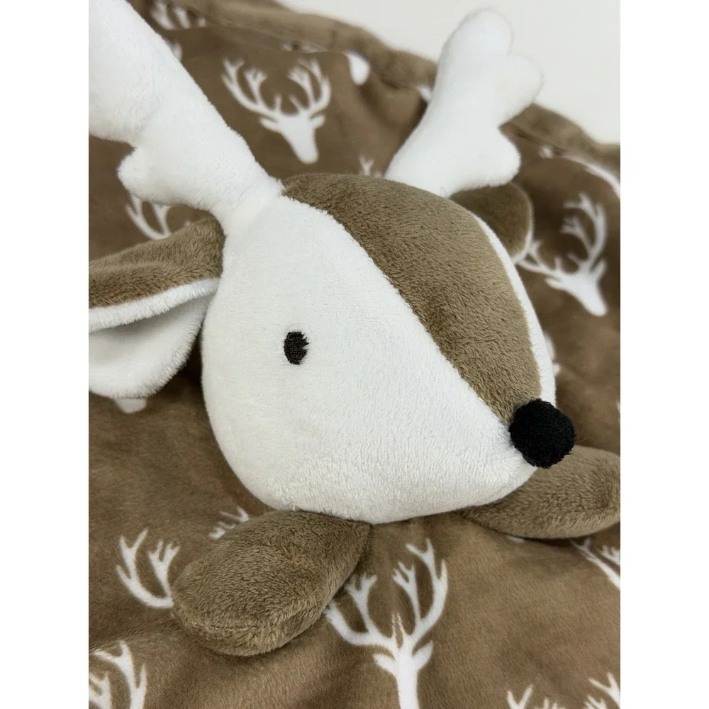 Levtex Baby Deer Security Blanket Lovey Brown White Buck Antlers 15x15 Lovie